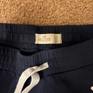 Hollister Navy Sweatpants with White Drawstring